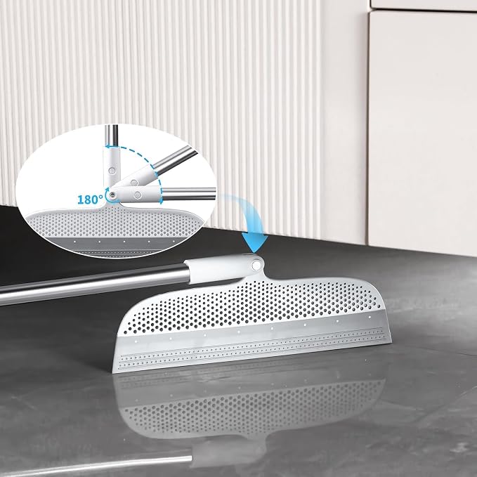 Rubber Squeegee Broom for Floors, 51.77" Long Handle Multi-Surface Magic - Image 2