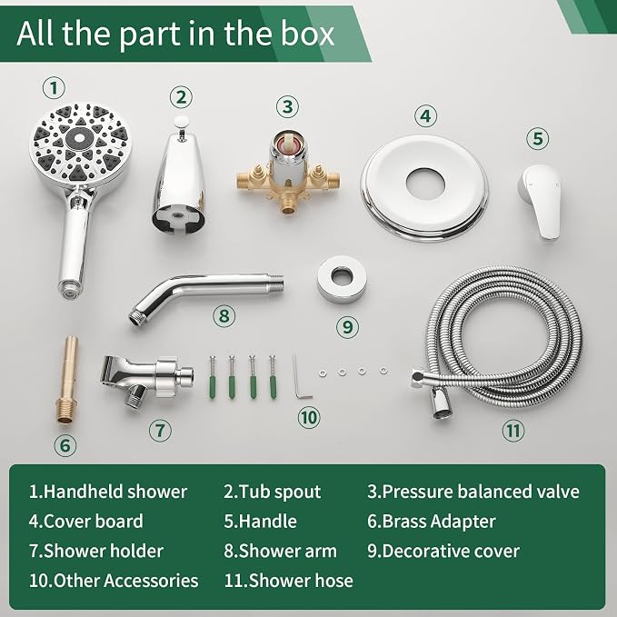 Chrome Polished Shower Faucet Set - Image 7