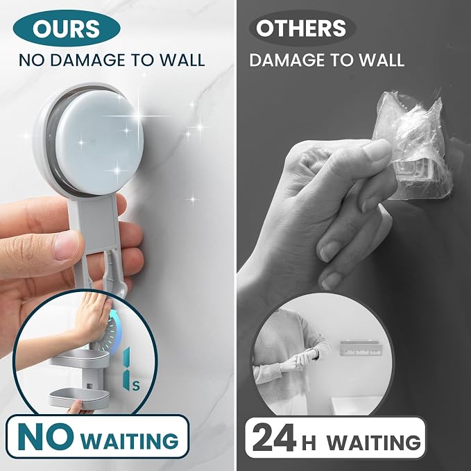TAILI Double Layer Soap Dish Holder Suction Cup, Strong Sponge Holder - Image 8