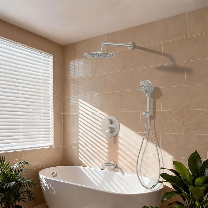 3 Functions Shower System，Modern Three-Setting 10-Inch Round Rain Shower Head - Image 2