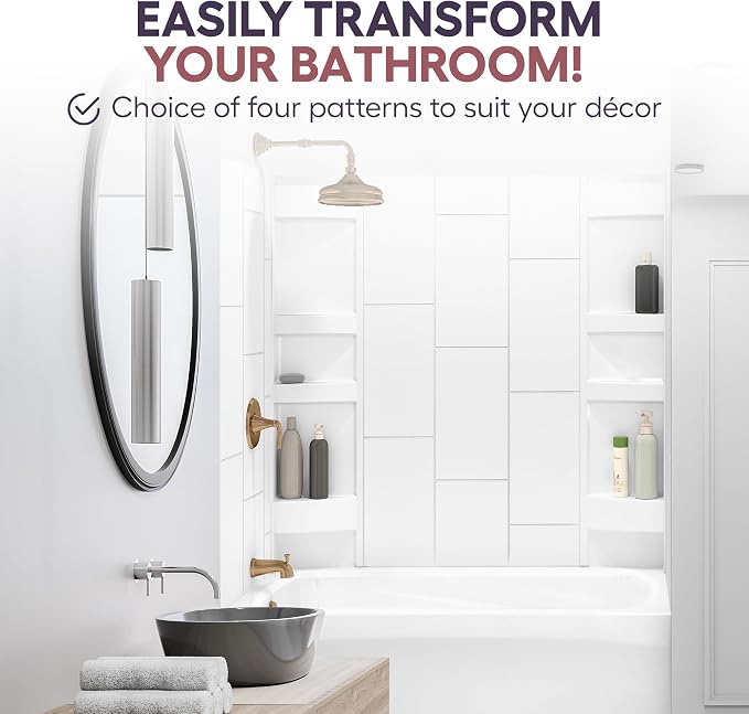 White Acrylic Tub Wall Surround 32"x 60"x 58" - Image 4