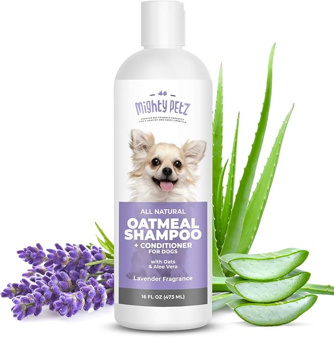 Mighty Petz 2-in-1 Oatmeal Dog Shampoo and Conditioner – 16 oz Natural Support by MightyPetz