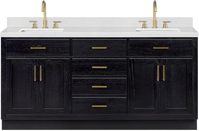 ARIEL Hepburn 72 Inch Double Rectangle Sink Bathroom Vanity - Image 11