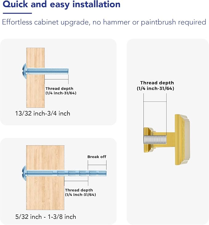 Ravinte Hardware 15 Pack Kitchen Cabinet Pulls Square Drawer Single Hole - Image 3