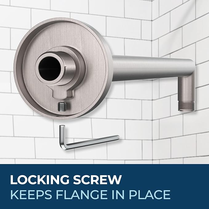 HammerHead Showers® Solid Metal 16 Inch Extended Shower Arm and Flange - Image 6
