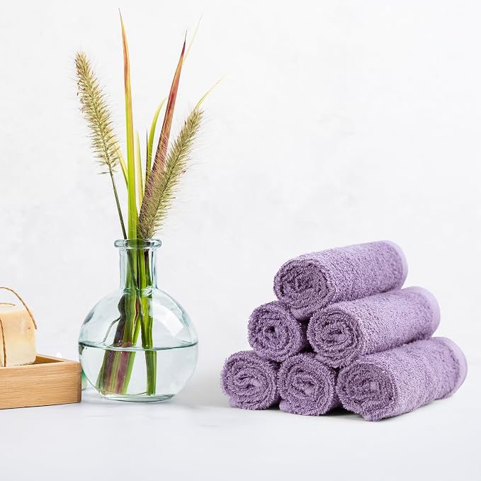 Amazon Basics face Towels for bathroom, 100% Cotton Extra Absorbent washcloth - Image 4