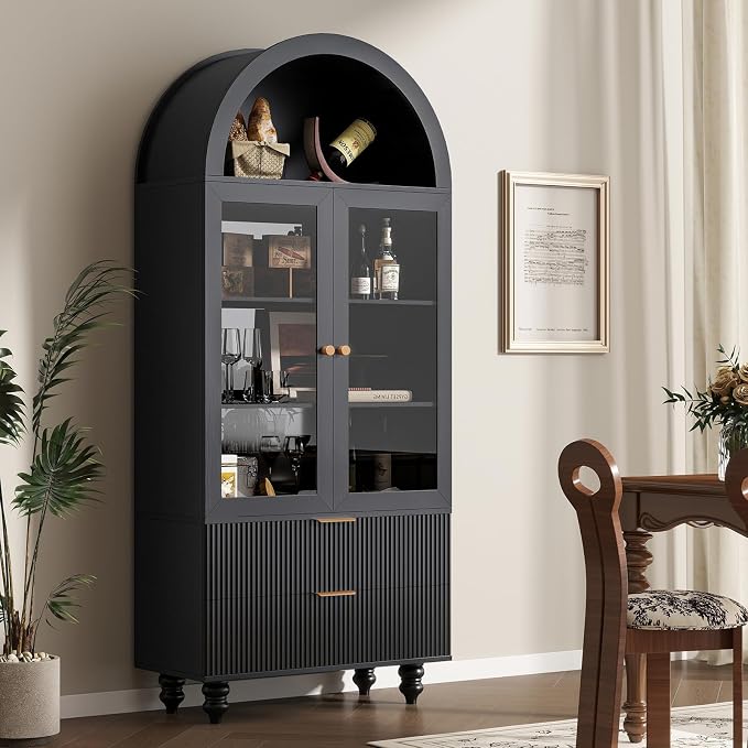 71" Tall Arched Pantry Cabinet - Image 3