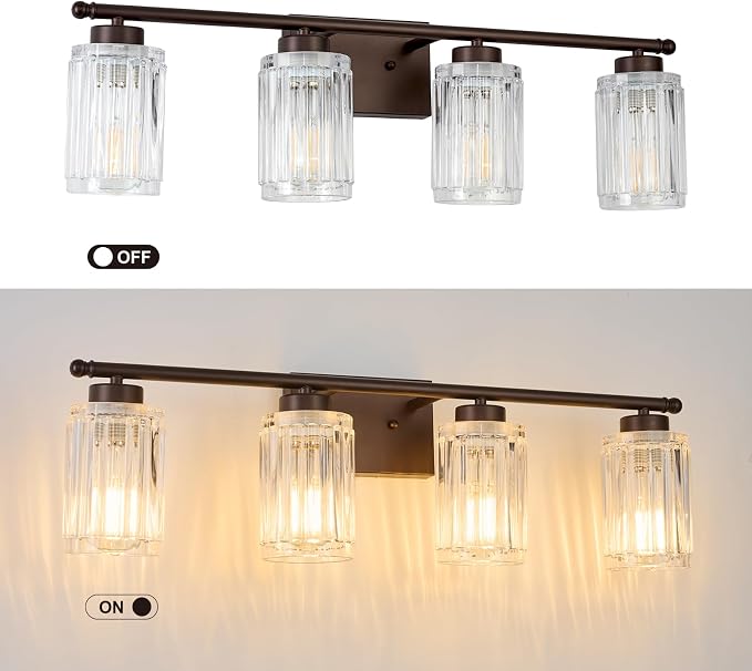 4 Light Bathroom Light Fixtures Modern ORB 28 Inch Vanity Lights - Image 3