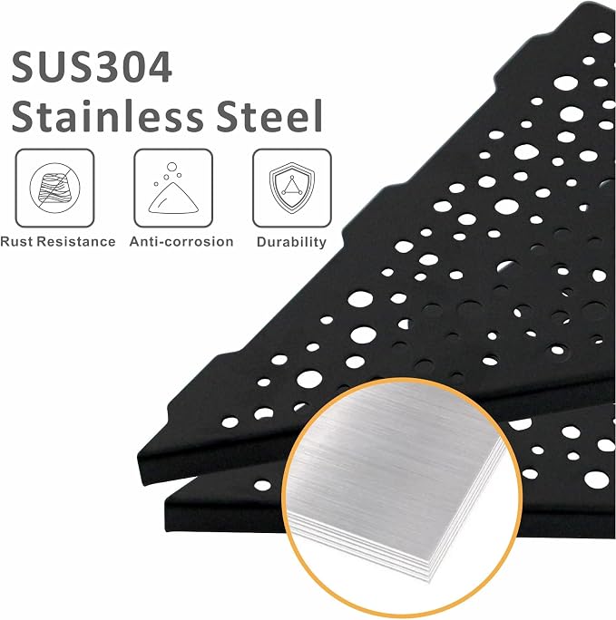 Black 10’’ Corner Shower Shelf 2 Pack, Triangular Shower Corner Shelves 304 - Image 3