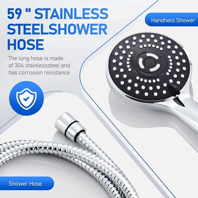 Wide Rain Shower Head With 5 Modes Handheld Showerheads, High Pressure - Image 6