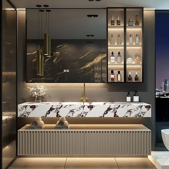 Solid Wood Bathroom Vanity by LUTHXAY