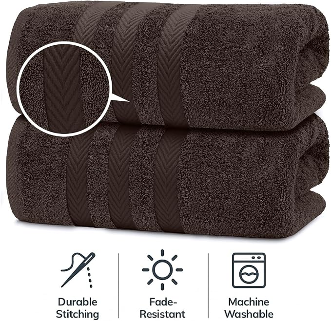 RIVERSIDE Pack of 2 Extra Large Bath Sheets 35 x 70 Inches - Image 3