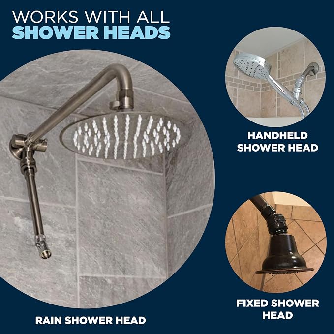 HammerHead Showers® Solid METAL Shower Head Swivel Ball Adapter Oil Rubbed - Image 3