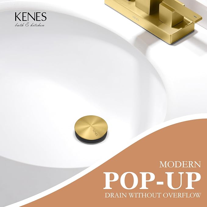 KENES Bathroom Vessel Sink Pop Up Drain Without Overflow Assembly, Lavatory - Image 2