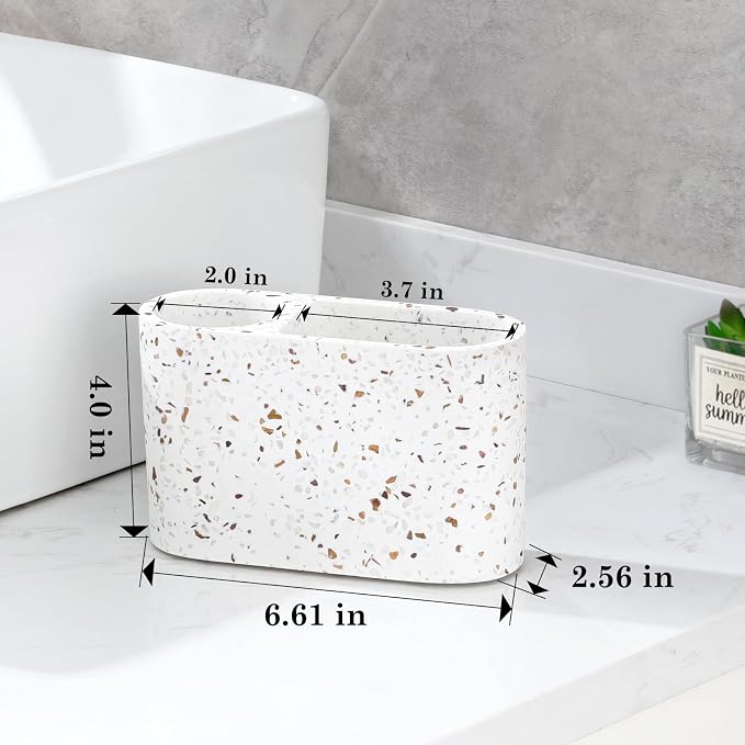 Luxspire Toothbrush Holder, 2 Slots Toothbrush and Toothpaste Holdersfor - Image 6