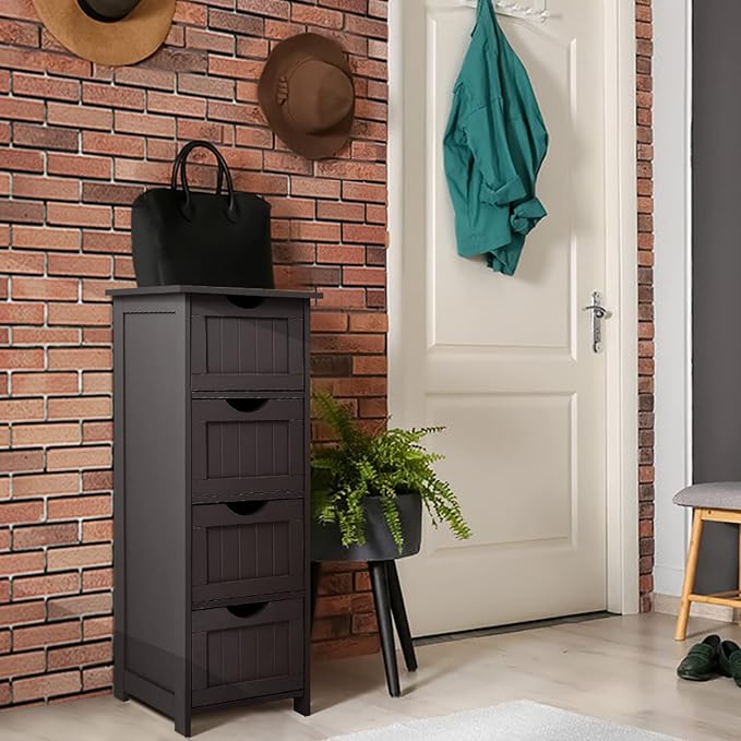 Bonnlo Skinny Bathroom Floor Storage Cabinet, 12 Inch Wide Deep Small Storage - Image 6