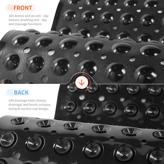 Anti-Slip Bathtub Shower mat, 20.8×20.8（Approximately 53×53cm） inch Soft - Image 2