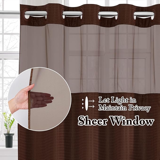 Gibelle Extra Long Shower Curtain 72x86, Waffle Weave Bathroom Shower Curtain - Image 2