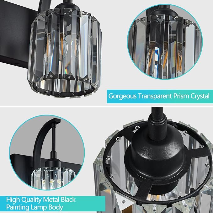 6-Light Crystal Vanity Light, 51.18" Long Over Mirror Lighting - Image 5