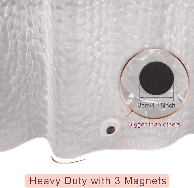 Shower Curtain Liner 8G EVA Thick Shower Curtain - Image 4