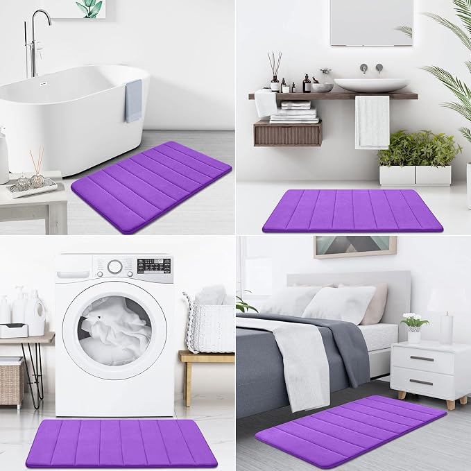 Buganda Memory Foam Bath Mat, Ultra Soft and Non-Slip Bathroom Rugs, Water - Image 7