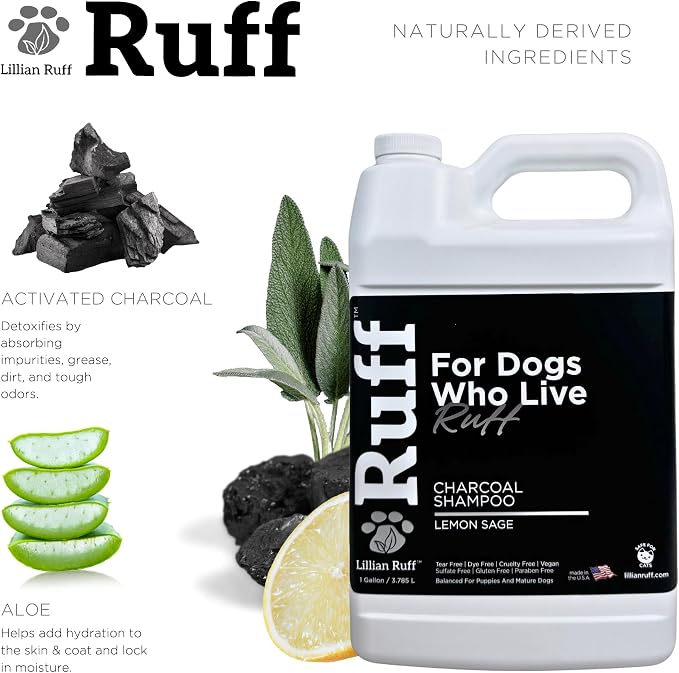 Ruff by Lillian Ruff Activated Charcoal Pet Shampoo – Lemon Sage – Deep Cleanser - Image 3