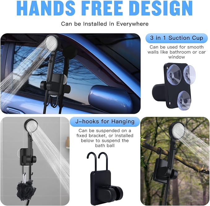 Portable Shower for Camping, 10000mAh Rechargeable Camping Shower - Image 7