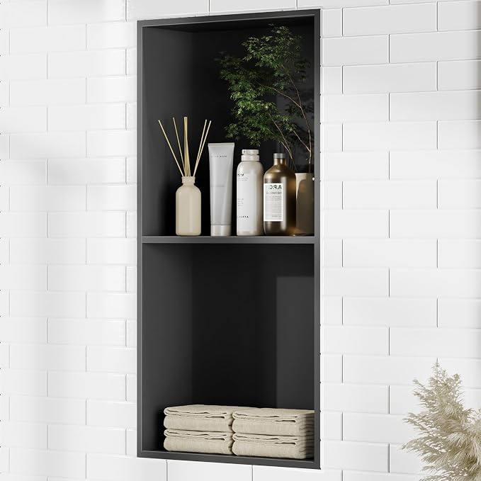 Bathbliss Shower Niche, No‑Tile Recessed Wall Niche, 11.18"x22.3" SUS304 by Unknown