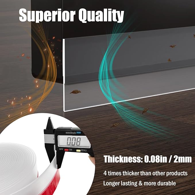 Wide Silicone Weather Stripping, 3 inch x 20 Ft Door Draft Stopper, Silicone - Image 6