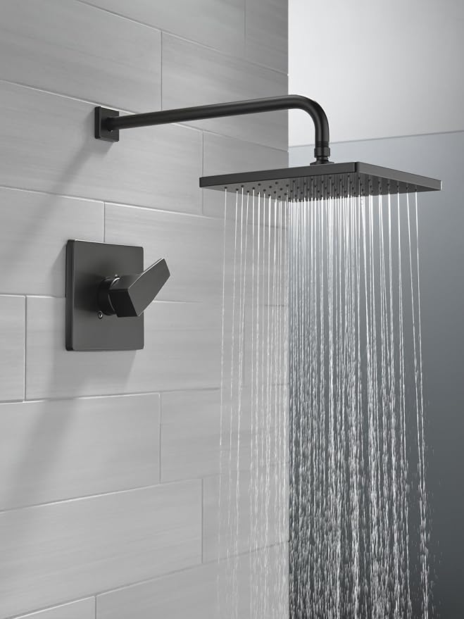 Delta Modern 14 Series Square Rain Shower Faucet Set, Brushed Nickel Shower - Image 9