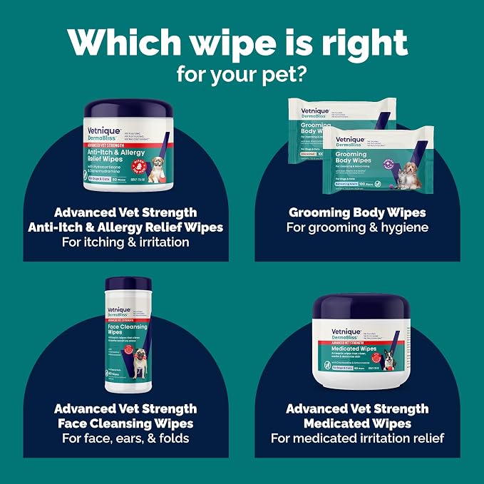 Vetnique Dermabliss Dog Face Wipes - Image 3