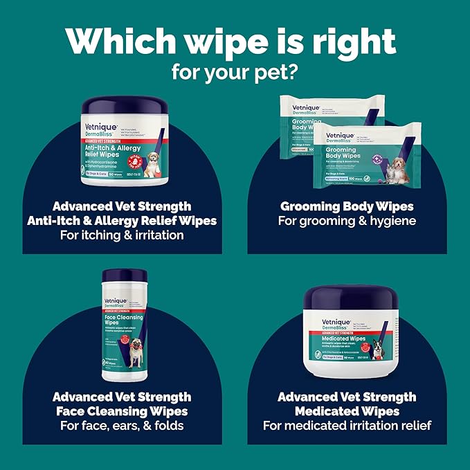 Vetnique Dermabliss Advanced Strength Medicated Antibacterial Wipes - Image 2