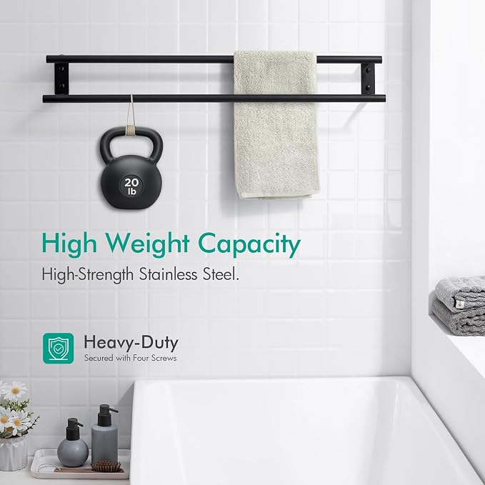 BAGNOLUX Double Towel Bar, SUS304 Towel Racks - Image 7