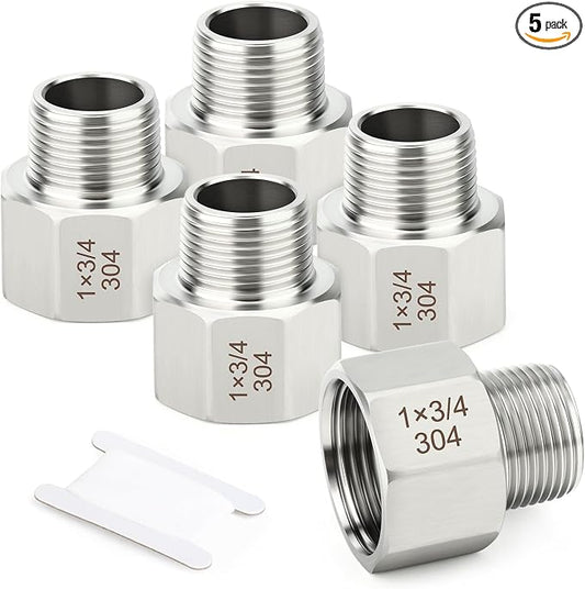 TAISHER 5PCS 304 Stainless Steel Pipe Fitting, New Reducer Adapter, 3/4" NPT by TAISHER