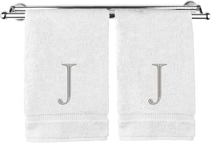 Monogrammed Hand Towel, Personalized Initial Gift, Extra Absorbent 100% Turkish by BareCotton