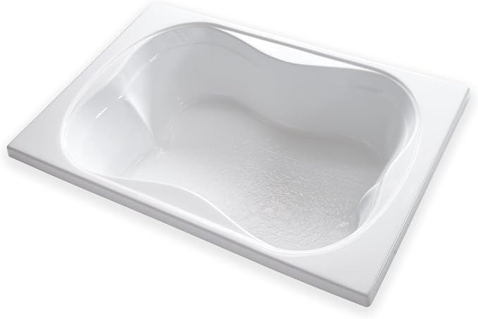Carver Tubs - TMS7248 - Modern Acrylic Fiberglass Soaking Bathtub - White Two by CarverTubs