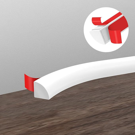 Flexible Quarter Round Molding Trim, Self Adhesive Wall Trim Mini Peel and by AxPower