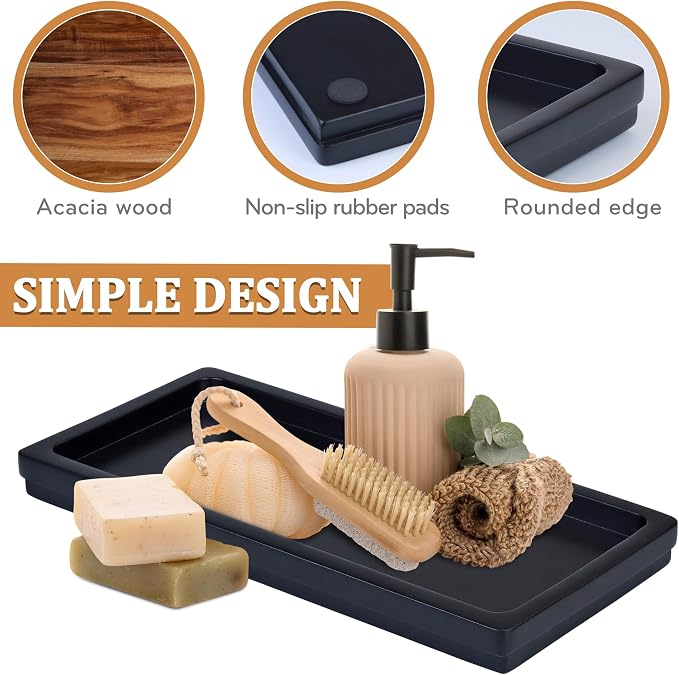 Acacia Wood Decorative Vanity Tray - Image 3