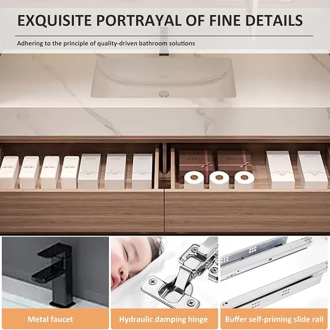 Floating Wood Bathroom Vanity - Image 7