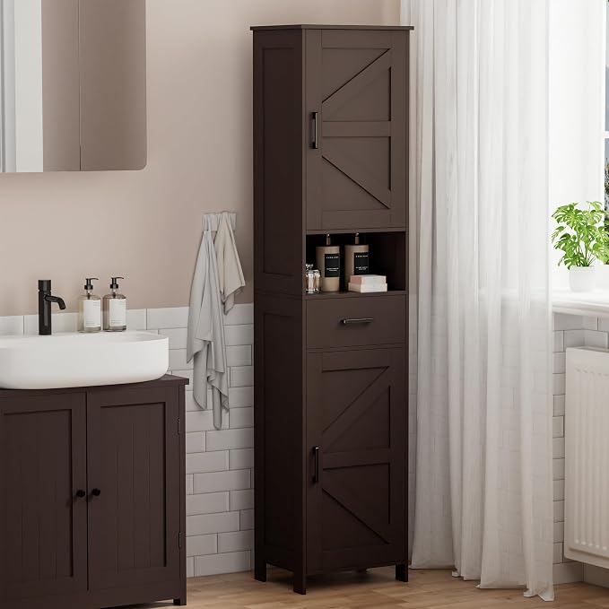 Homhedy 67" H Tall Bathroom Storage Cabinet - Image 9