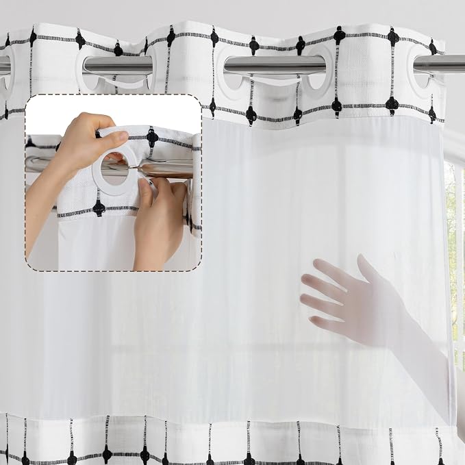 ROSERY No Hook Shower Curtain - Image 4