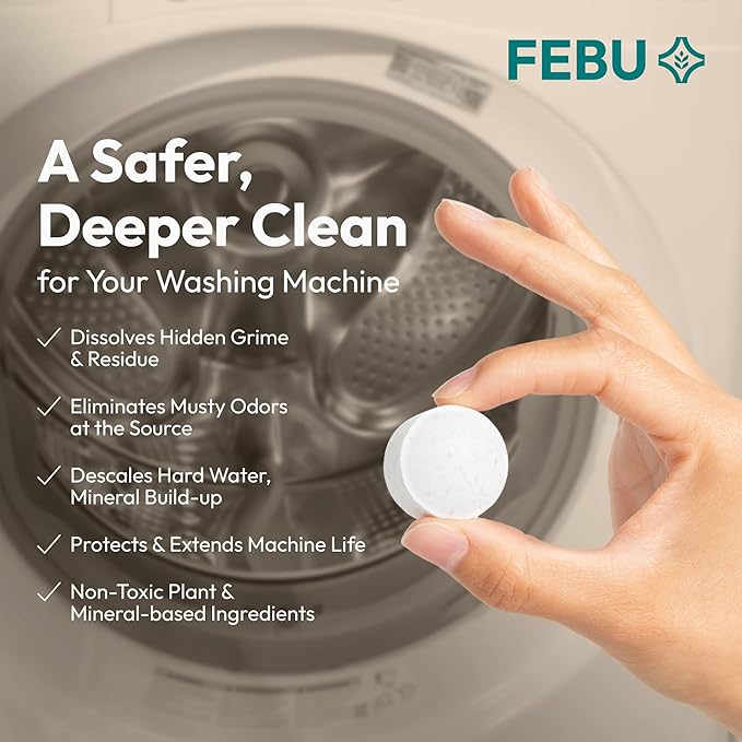 FEBU Washing Machine Cleaner Tablets Made in USA | Washer Machine Cleaner & - Image 2