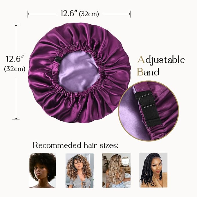 YANIBEST Adjustable Satin Bonnet Double Layer Hair Bonnet - Image 2