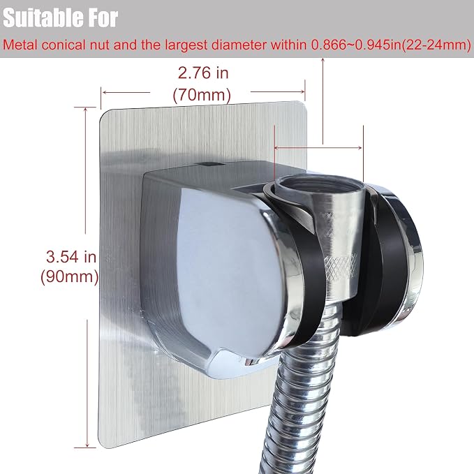 Strong Adhesive and Waterproof Shower Head Holder, Adjustable Handheld Shower - Image 2