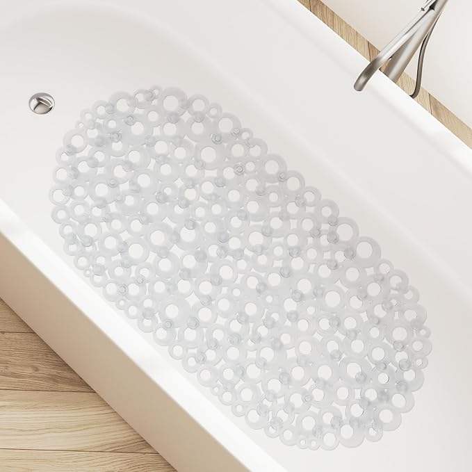 WELTRXE Oval Bathtub Mat Non Slip, Shower Mat - Image 7