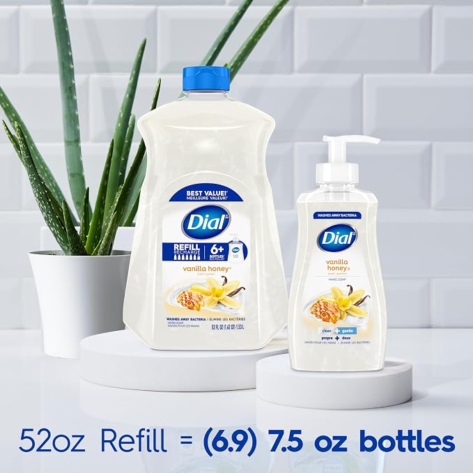 Dial Liquid Hand Soap, Vanilla Honey Scent, 52 Fl Oz Hand Soap Refill, - Image 5