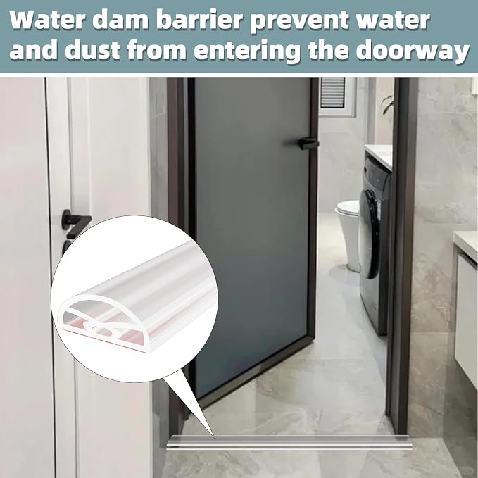 39Inch New Shower Threshold Water Dam Barrier, Collapsible Self-Adhesive - Image 5