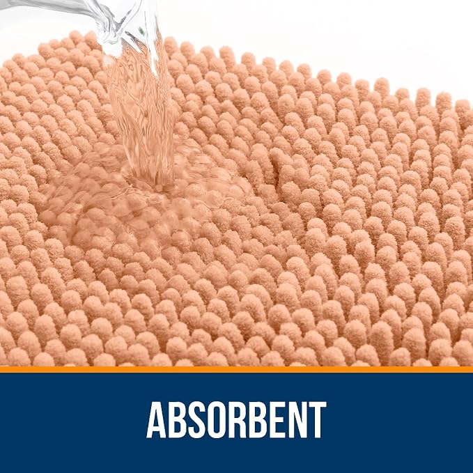 OLANLY Bathroom Rugs 70x24, Extra Soft Absorbent Chenille Bath Rugs, Rubber - Image 4