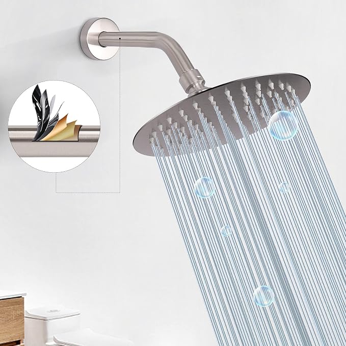 HarJue Shower Arm with Flange and Teflon Tape, Wall Mounted Shower Pipe 304 - Image 5
