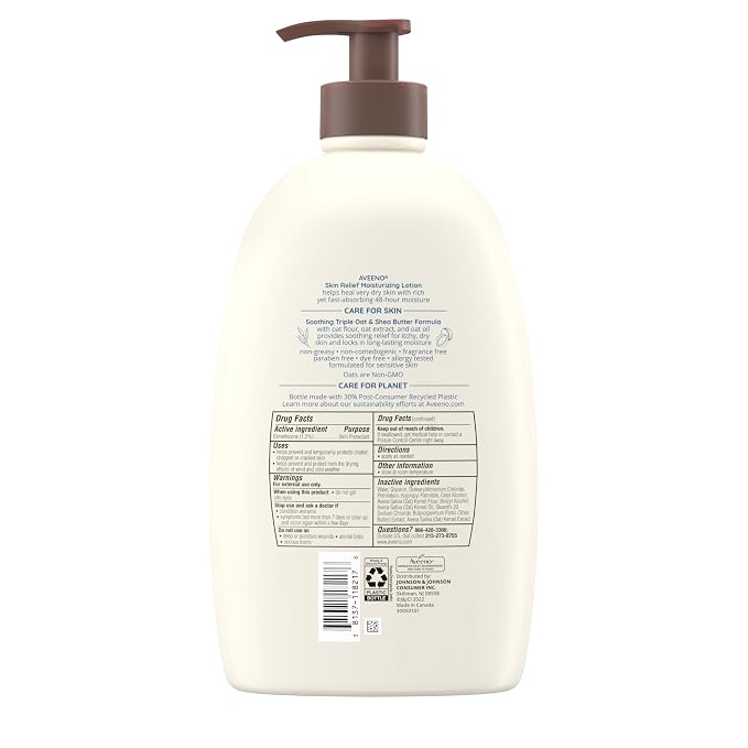 Aveeno Skin Relief Moisturizing Lotion Heals Very Dry, Sensitive Skin, - Image 10
